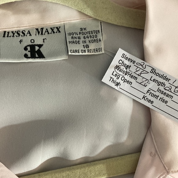 Vintage‎ 90’s work wear blouse. Soft pink. Big shoulder pads. Size 16. Y. - Picture 6 of 6